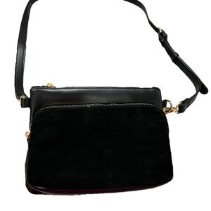 Sole Society Women’s Black Handbag Purse Gold Detail Detachable Wristlet Clutch